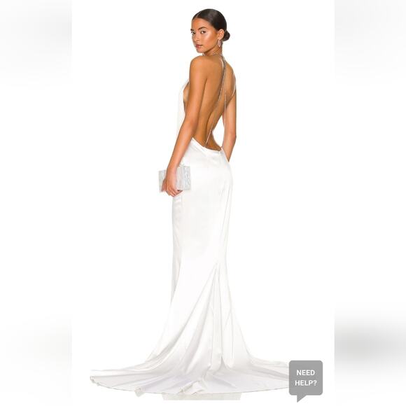 Retrofete Margot Dress White Size Medium Silk Blend Open Back Bridal NWT - Picture 1 of 16
